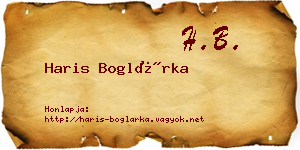 Haris Boglárka névjegykártya